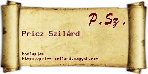 Pricz Szilárd névjegykártya